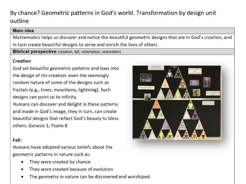 Teacher Outline: Geometric Patterns and fractals