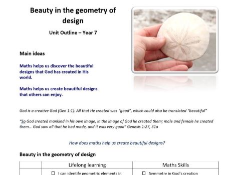 Student Outline: Beauty in the Geometry of Design